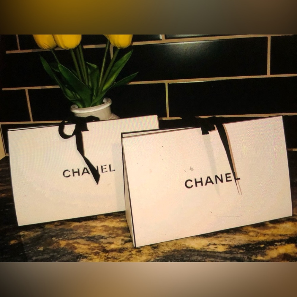 Authentic Chanel Gift Triangle Boxes (2) Of Same Box,  With Shreds